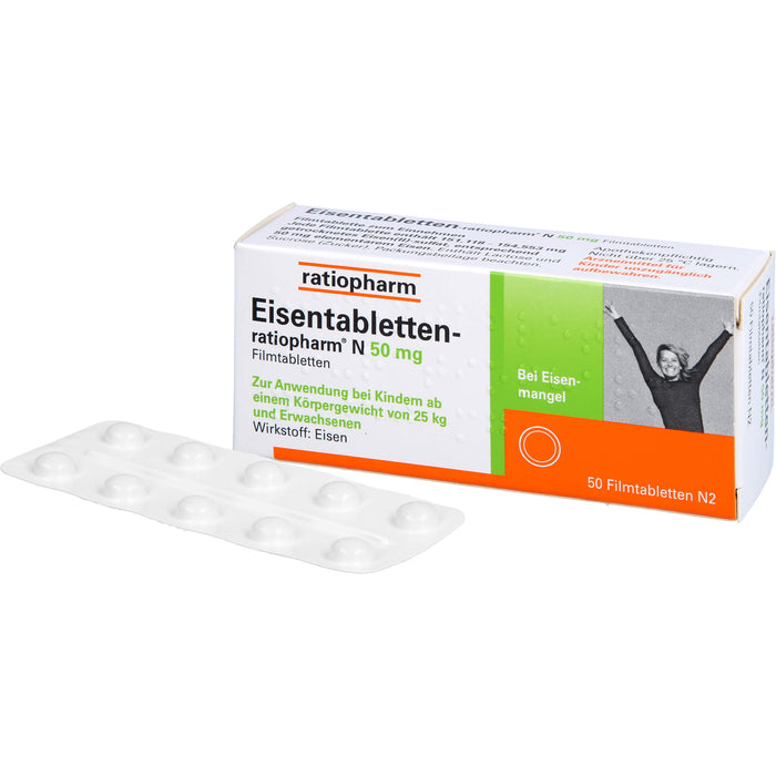 Eisentabletten-ratiopharm N 50 mg Filmtabletten, 50 St. Tabletten