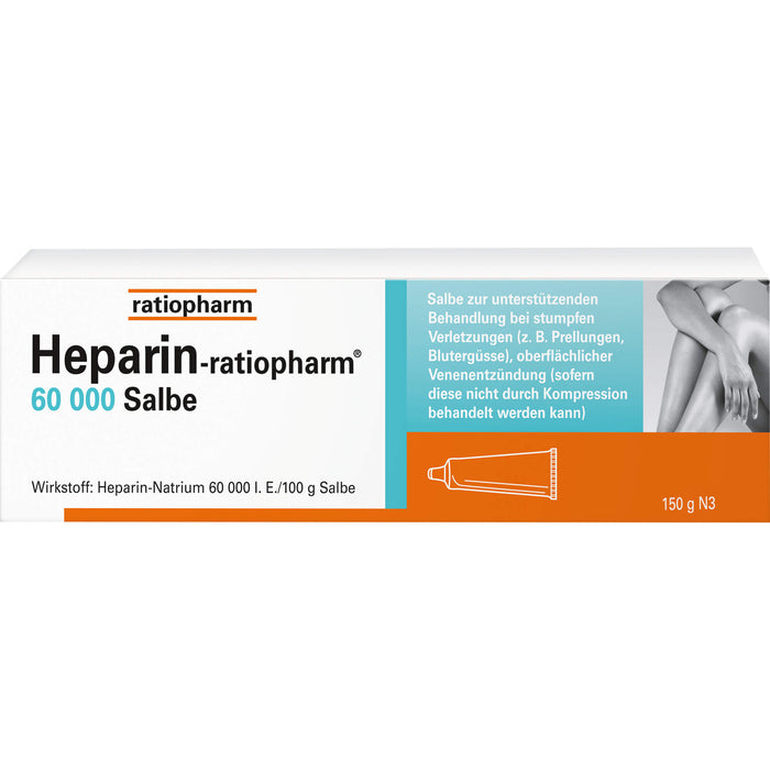 Heparin-ratiopharm 60000 Salbe bei stumpfen Verletzungen, 150 g Onguent