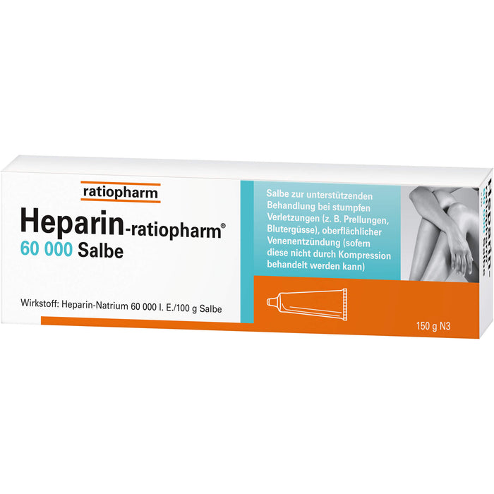 Heparin-ratiopharm 60000 Salbe bei stumpfen Verletzungen, 150 g Salbe