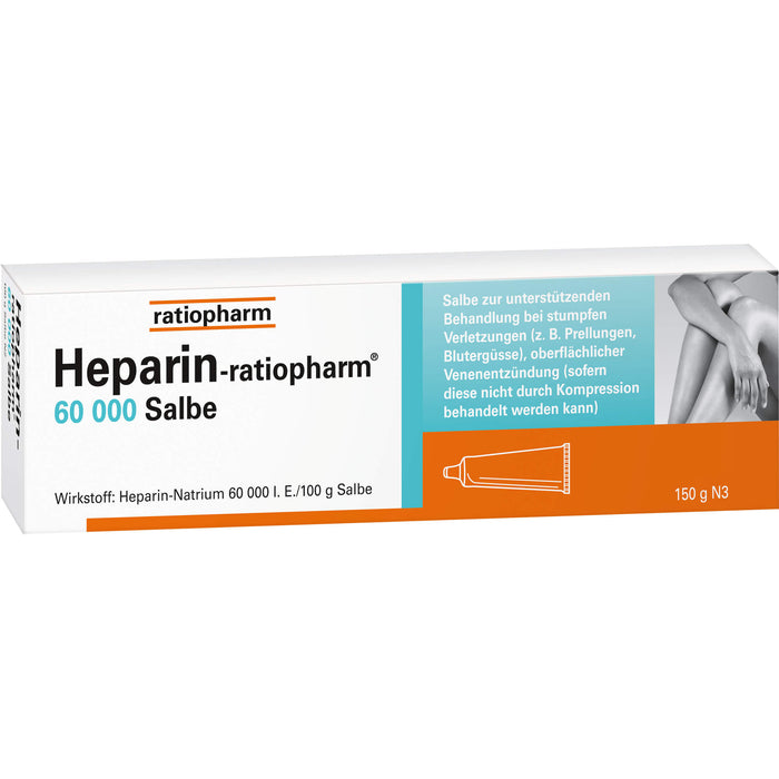 Heparin-ratiopharm 60000 Salbe bei stumpfen Verletzungen, 150 g Onguent