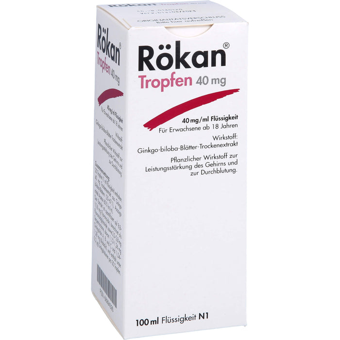 Rökan 40 mg Tropfen zur Leistungsstärkung des Gehirns und zur Durchblutung, 100 ml Solution