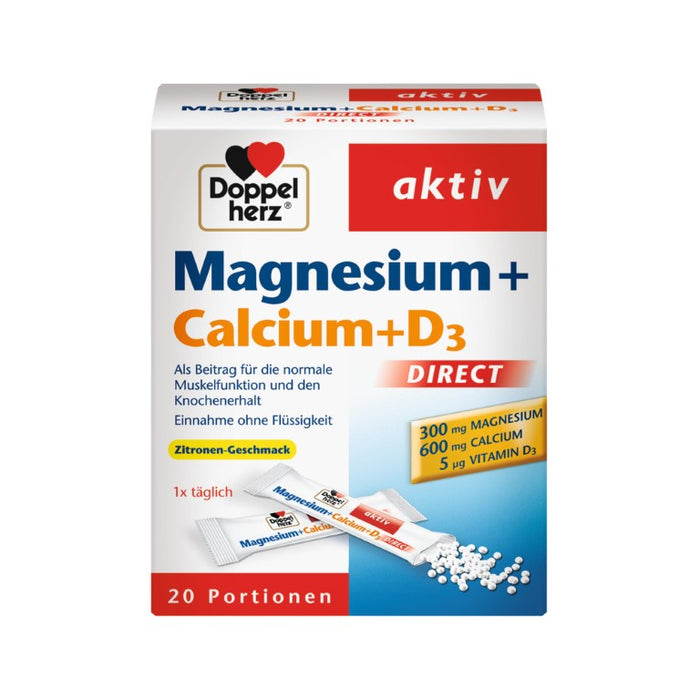 Doppelherz Magnesium + Calcium + D3 direct, 20 St PEL