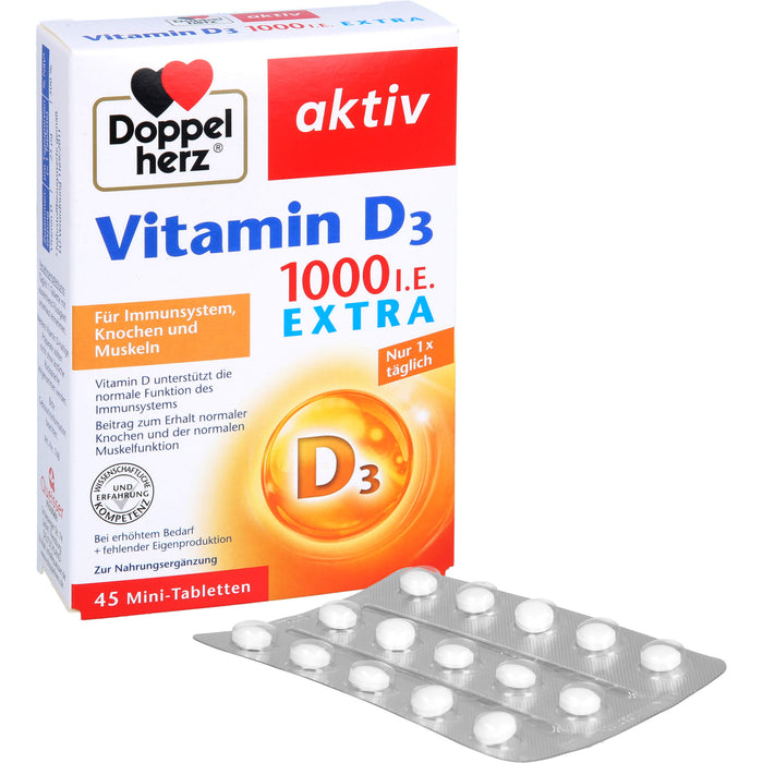 Doppelherz Vitamin D3 1000 I.E. Extra, 45 St TAB