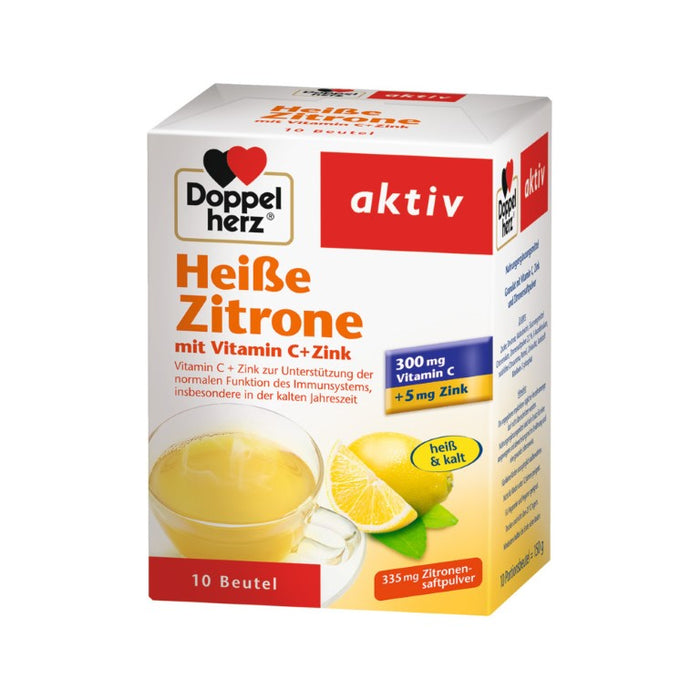 Doppelherz Heiße Zitrone Vitamin C + Zink, 10 St. Beutel