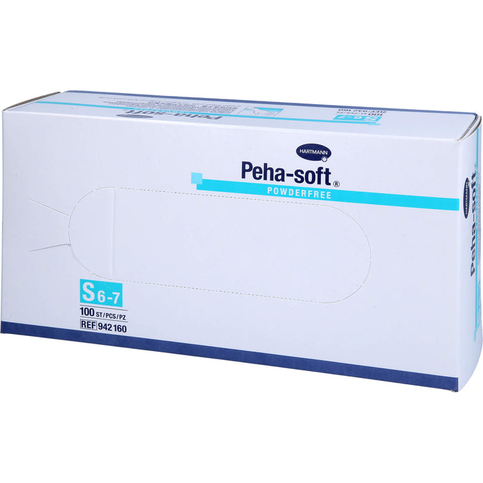 Peha-soft powderfree aus Latex Untersuchungshandschuhe Gr. S 6 - 7, 100 St. Handschuhe