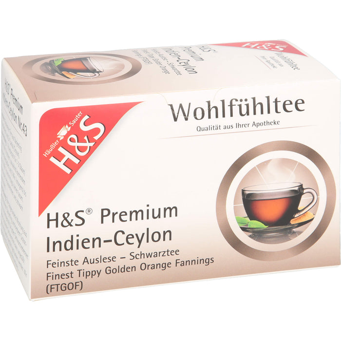 H&S Premium Indien-Ceylon Wohlfühltee ergovit, 20 pcs. Filter bag