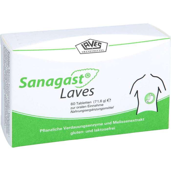 Sanagast Laves Tabletten zur Unterstützung einer gesunden Eiweißverdauung, 60 pc Tablettes