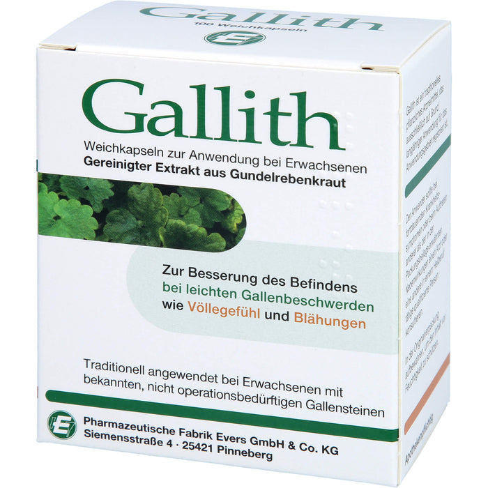 Gallith Weichkapseln zur Besserung des Befindens bei leichten Gallenbeschwerden, 100 pcs. Capsules