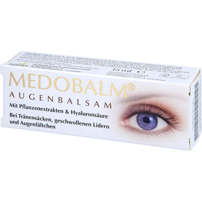 Medobalm Augenbalsam bei Tränensäcken, geschwollenen Lidern und Augenfältchen, 15 ml Cream