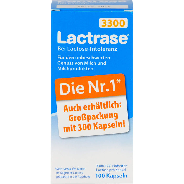 Lactrase 3300 bei Lactose-Intoleranz Kapseln, 100 pcs. Capsules