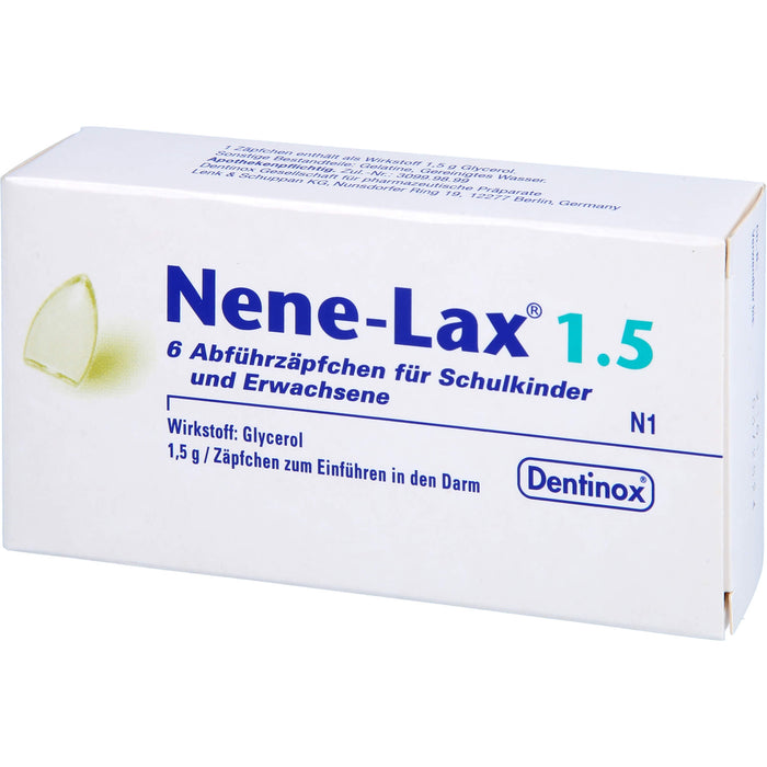 Nene-Lax 1.5 Abführzäpfchen für Schulkinder und Erwachsene, 5 pc Suppositoires