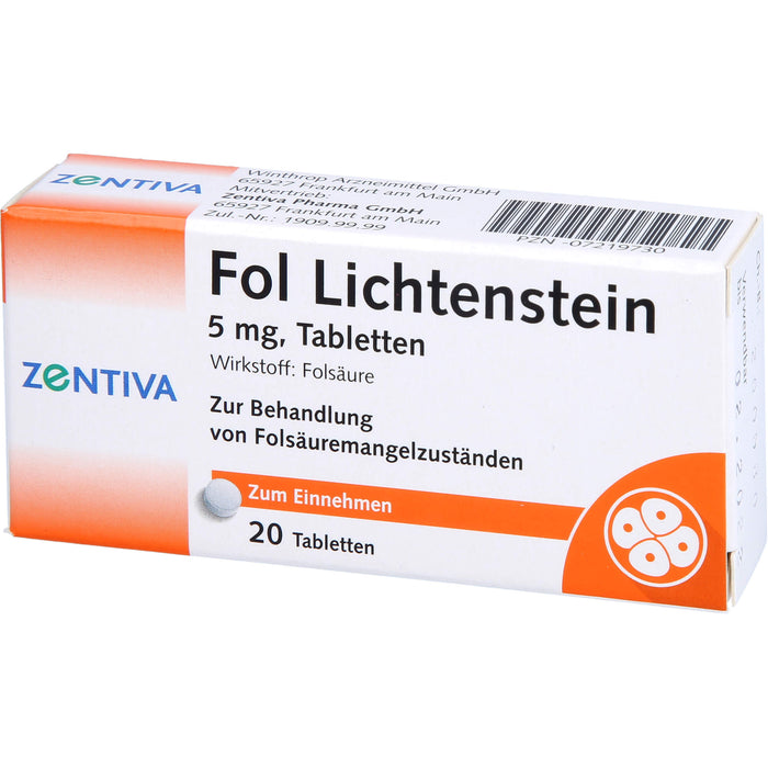 Fol Lichtenstein, 5 mg, Tabletten, 20 St TAB