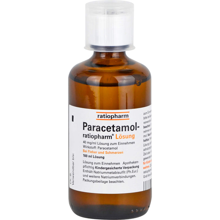 Paracetamol-ratiopharm Lösung 40 mg/ml bei Fieber, 100 ml Lösung