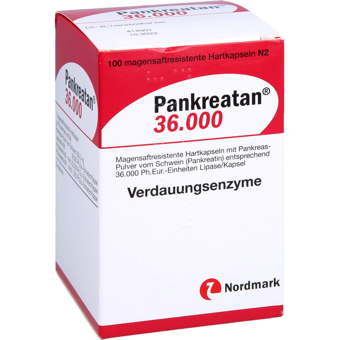 Pankreatan 36.000, Magensaftresistente Hartkapseln, 100 pcs. Capsules