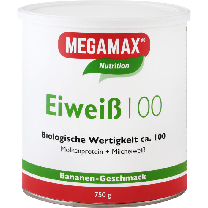 MEGAMAX Nutrition Eiweiß 100 Pulver Bananen-Geschmack, 750 g Poudre