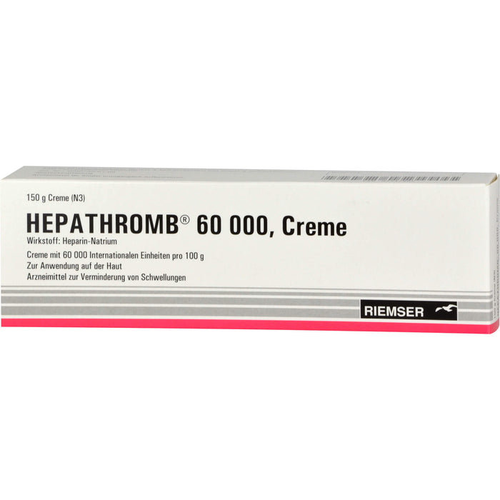 RIEMSER Hepathromb 60 000 Creme zur Verminderung von Schwellungen, 150 g Creme