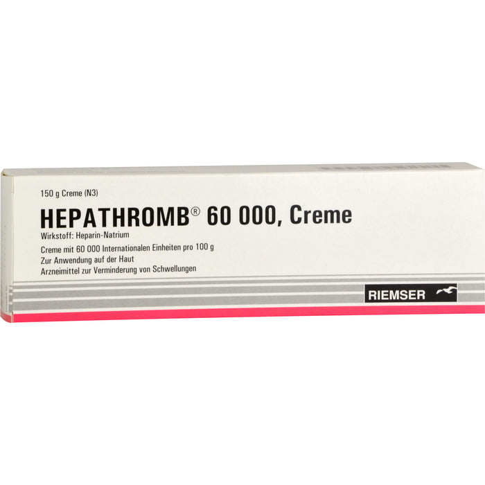 RIEMSER Hepathromb 60 000 Creme zur Verminderung von Schwellungen, 150 g Creme