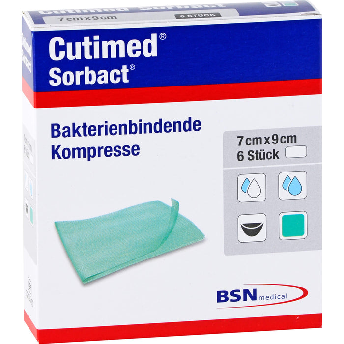 Cutimed Sorbact Kompressen 7x9cm, 6 St KOM