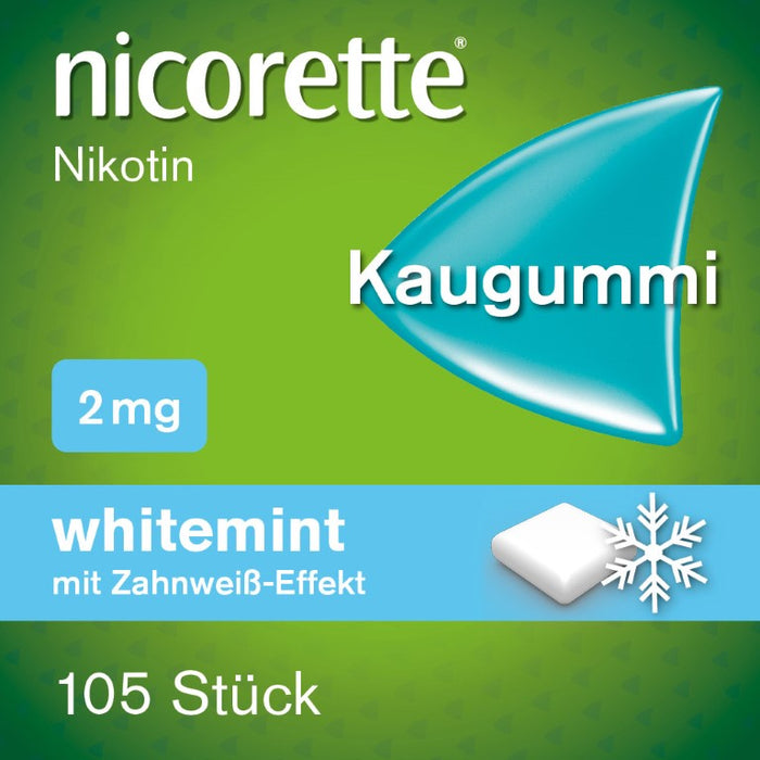 nicorette 2 mg whitemint Kaugummi für Raucher, 105 St. Kaugummi