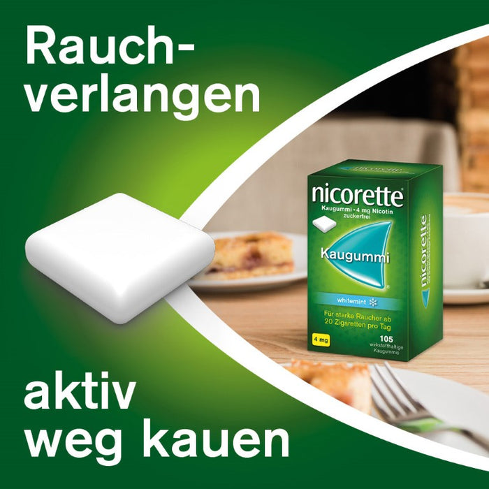 Nicorette whitemint 4 mg Kaugummi, 105 pc Gomme à mâcher