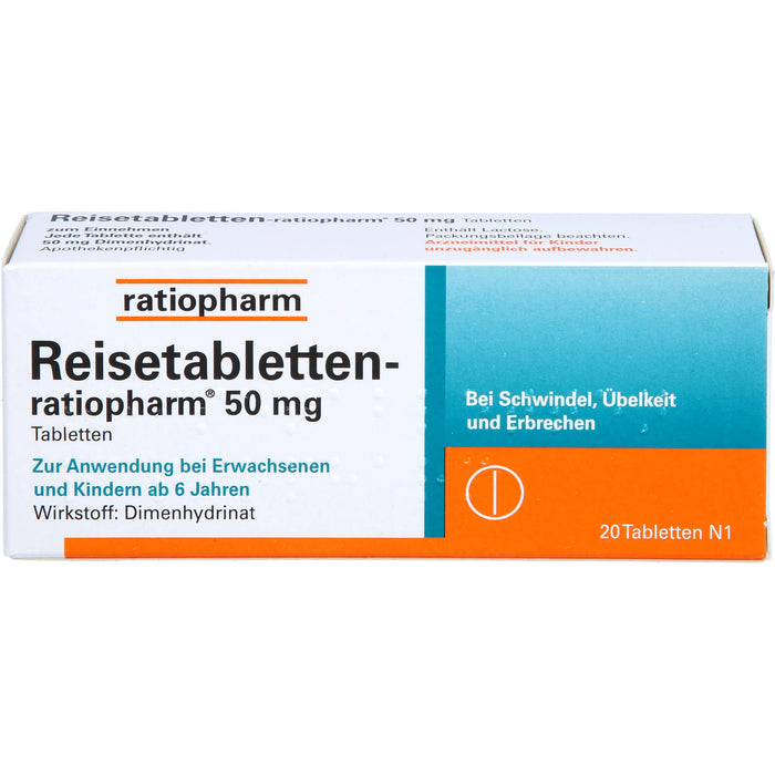 Reisetabletten-ratiopharm, 20 pcs. Tablets