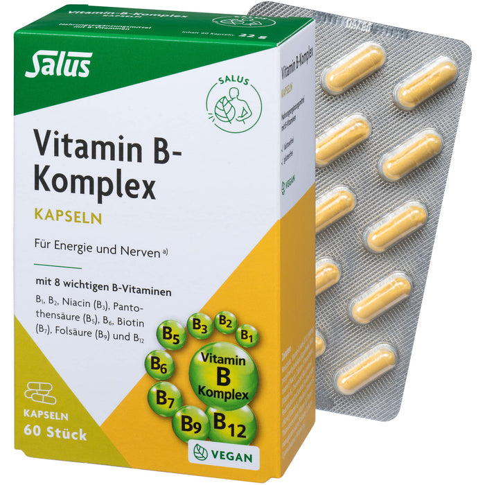 Salus Vitamin-B-Komplex Kapseln für Energie und Nerven, 60 pcs. Capsules