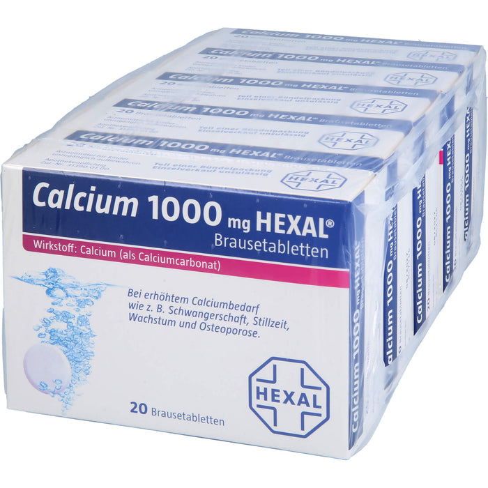 Calcium 1000 mg HEXAL Brausetabletten, 100 pc Tablettes