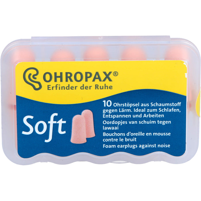 OHROPAX Soft weiche Ohrstöpsel aus Schaumstoff, 10 St. Ohrstöpsel