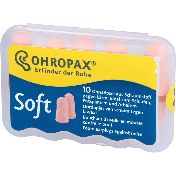 OHROPAX Soft weiche Ohrstöpsel aus Schaumstoff, 10 pc Bouchons d'oreilles