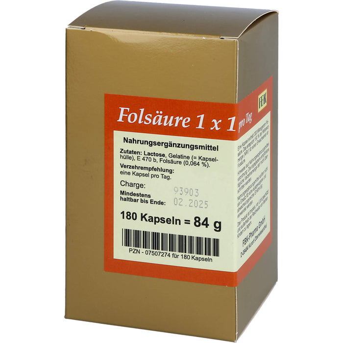 Folsäure 1 X 1 pro Tag, 180 St KAP