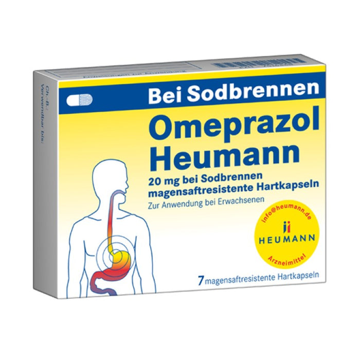 Omeprazol Heumann 20 mg Hartkapseln bei Sodbrennen, 7 pc Capsules