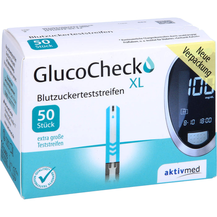 GlucoCheck XL Aktivmed Blutzuckerteststreifen, 50 St. Teststreifen