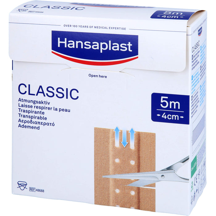 Hansaplast Classic 5 m x 4 cm atmungsaktives Pflaster, 1 pc Pansement