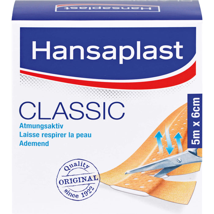 Hansaplast Classic Pflaster 5 m x 6 cm, 1 pc Pansement