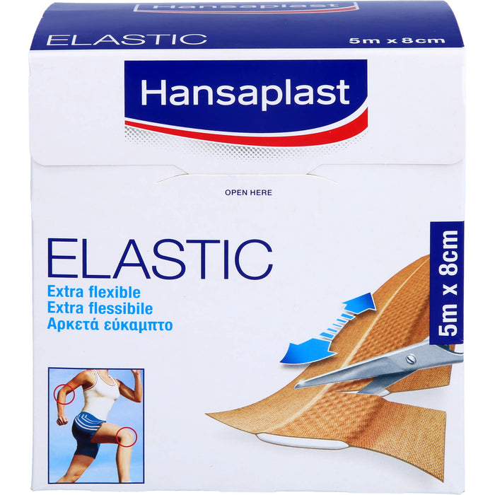 Hansaplast Elastic Pflaster 5 m x 8 cm besonders flexibel, 1 St. Pflaster