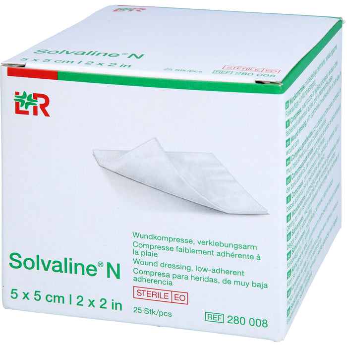 Solvaline N Wundkompresse, verklebungsarm 5 x 5 cm, 25 pc Compresses