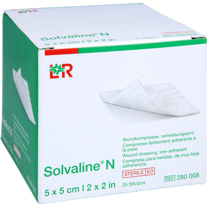 Solvaline N Wundkompresse, verklebungsarm 5 x 5 cm, 25 pc Compresses