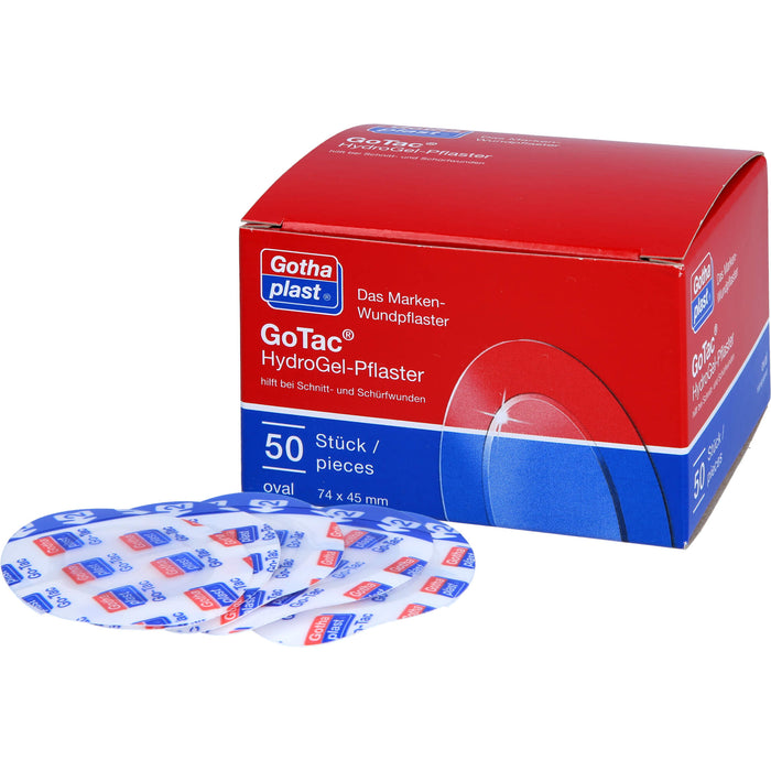 GoTac Hydro Gel-Pflaster 74x45 mm oval, 50 pc Pansement