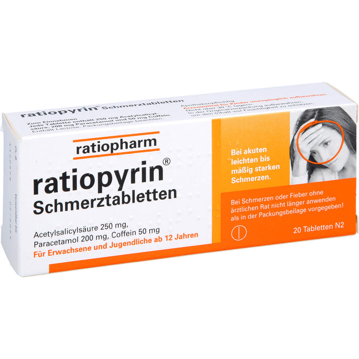 ratiopyrin Schmerztabletten, 20 St. Tabletten