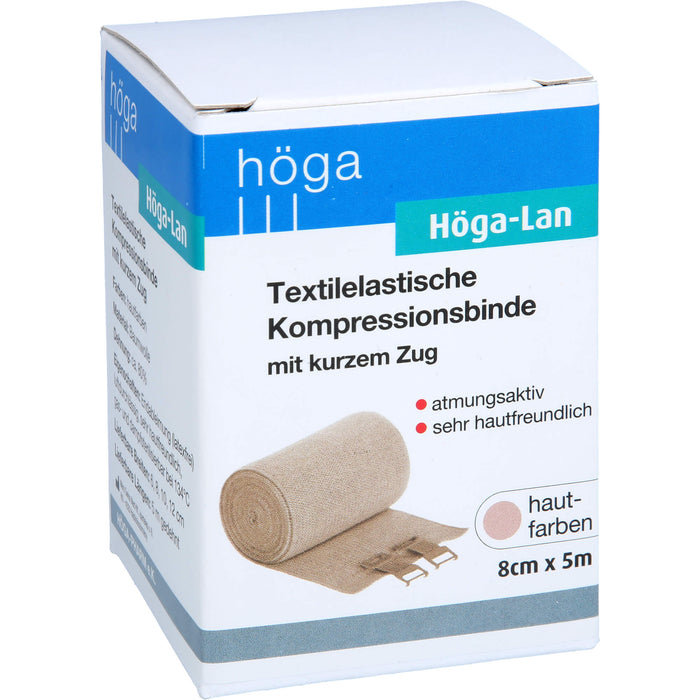 Höga-Lan textilelastische Kompressionsbinde mit kurzem Zug 8 cm x 5 m, 1 pc Bandage