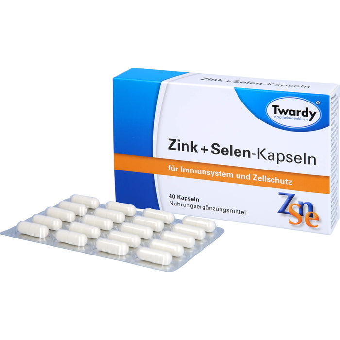 Twardy Zink + Selen-Kapseln für Immunsystem und Zellschutz, 40 pcs. Capsules