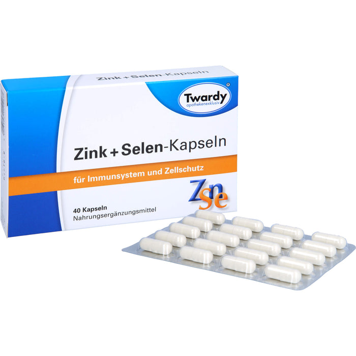 Twardy Zink + Selen-Kapseln für Immunsystem und Zellschutz, 40 pc Capsules