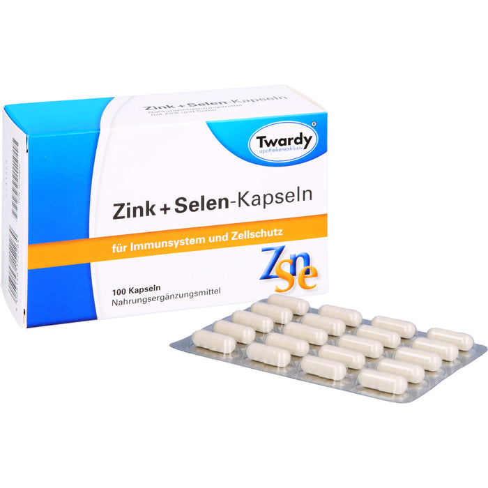 Twardy Zink + Selen-Kapseln für Immunsystem und Zellschutz, 100 St. Kapseln