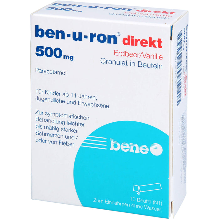 ben-u-ron direkt 500 mg Granulat Erdbeer/Vanille, 10 pc Sachets