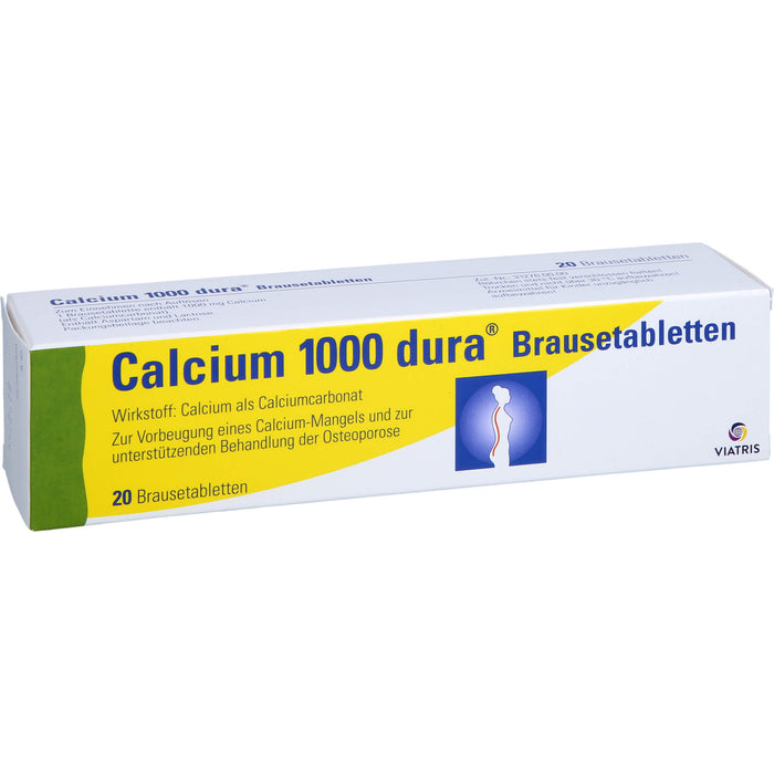 Calcium 1000 dura Brausetabletten, 20 pc Comprimés effervescents