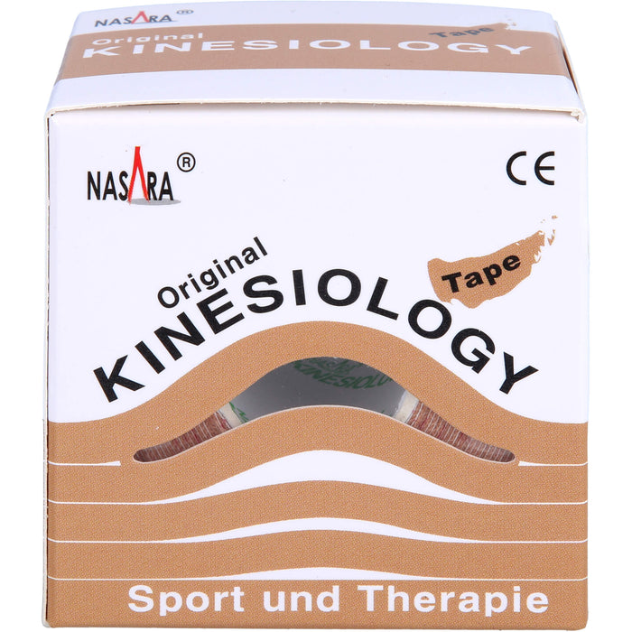 NASARA Kinesiologie Tape 5 cm x 5 m beige, 1 pcs. Ribbon