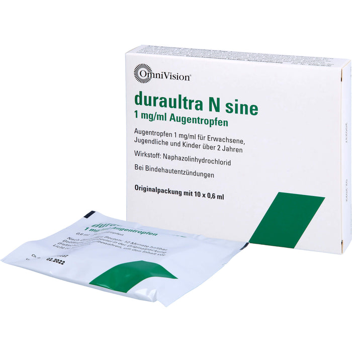 duraultra N sine 1 mg/ml Augentropfen bei Bindehautentzündungen, 10 St. Einzeldosispipetten