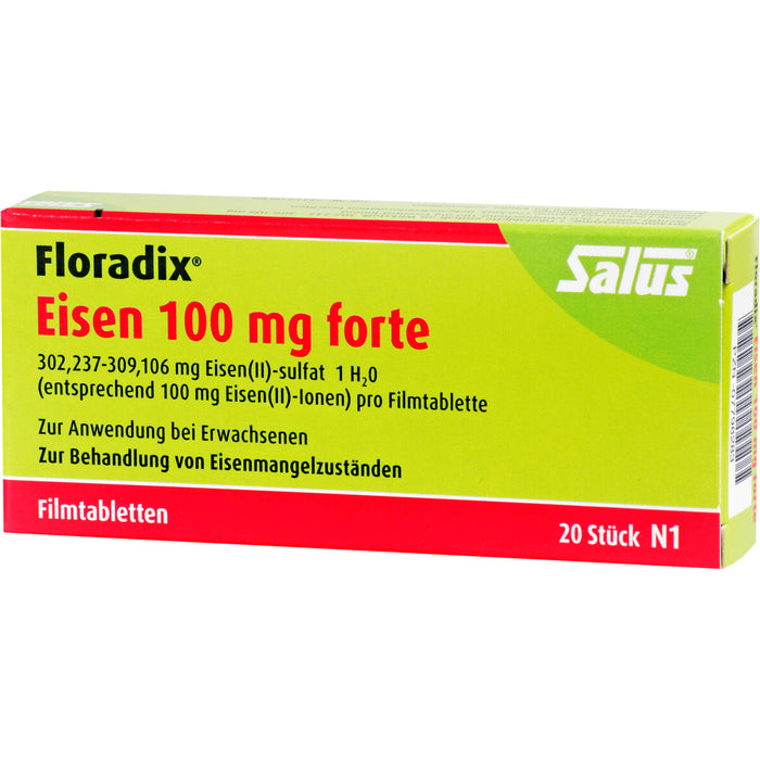 Floradix Eisen 100 mg forte Filmtabletten, 20 pcs. Tablets