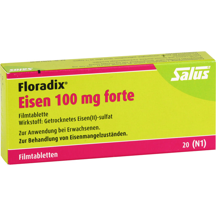 Floradix Eisen 100 mg forte Filmtabletten, 20 pcs. Tablets