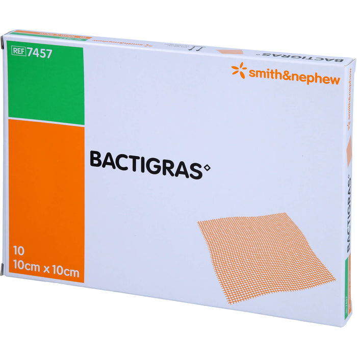 Bactigras antiseptische Paraffingaze 10 x 10 cm, 10 pc Gaze de plaie